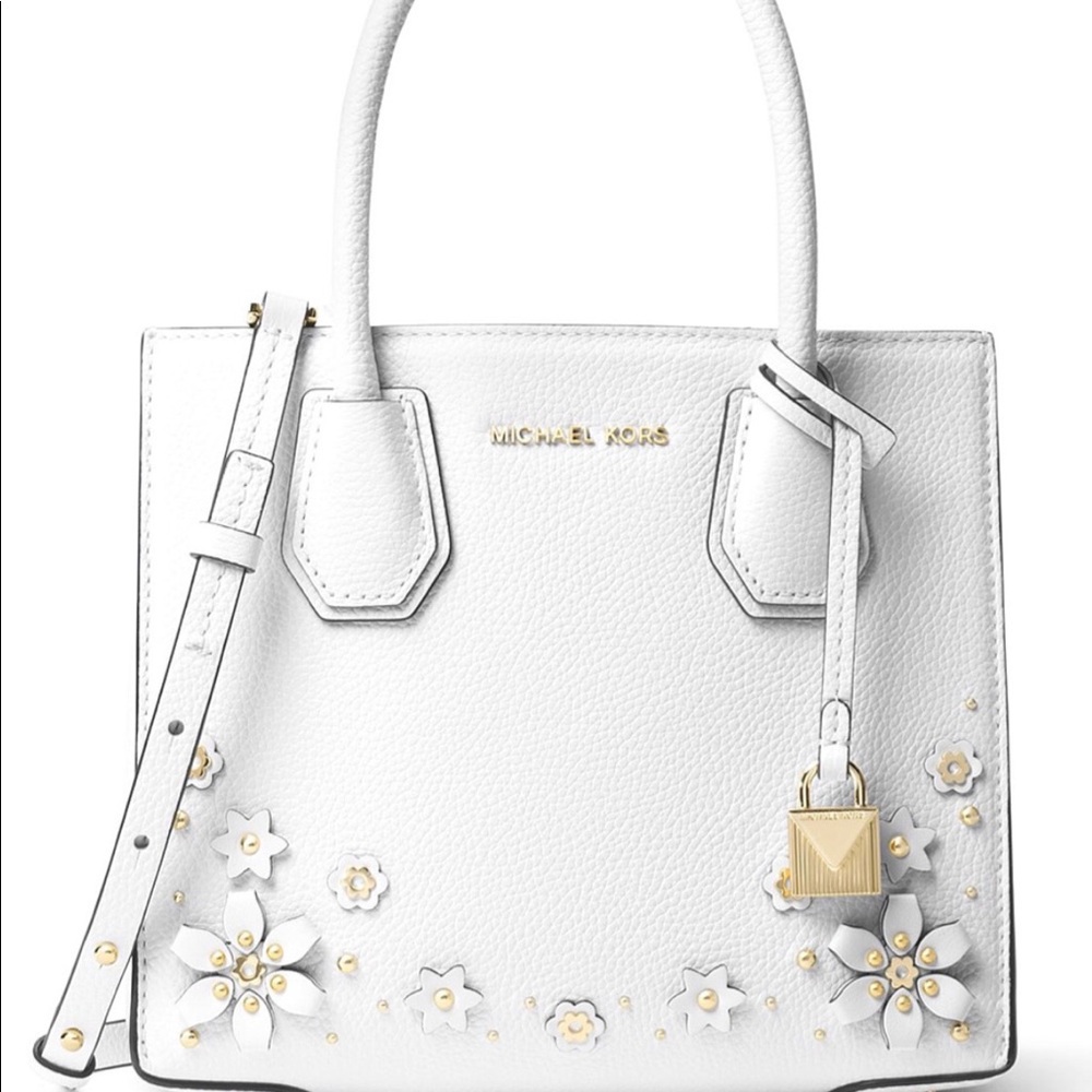 Michael Kors Mercer floral embellished leather